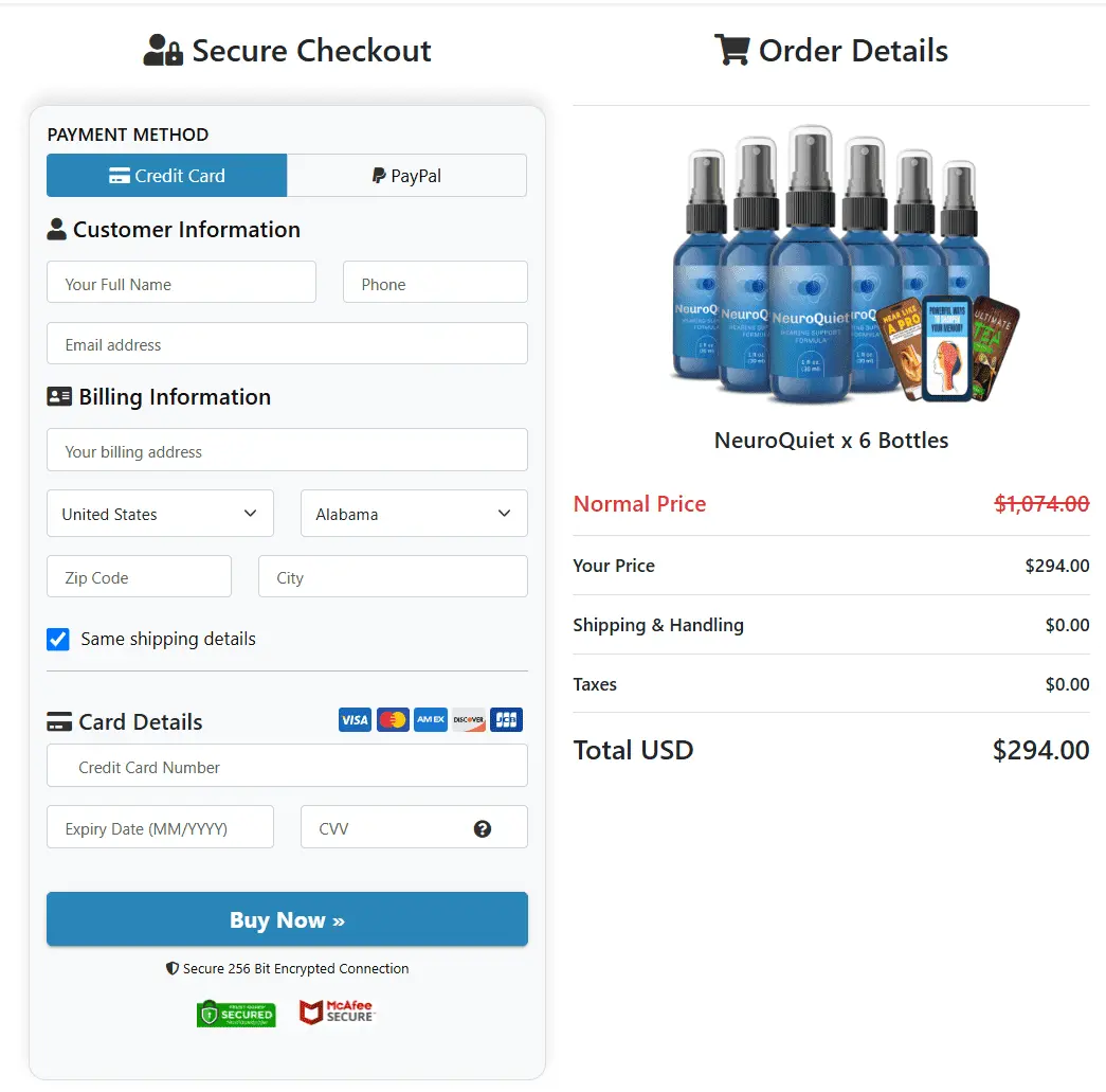 neuroquiet order page